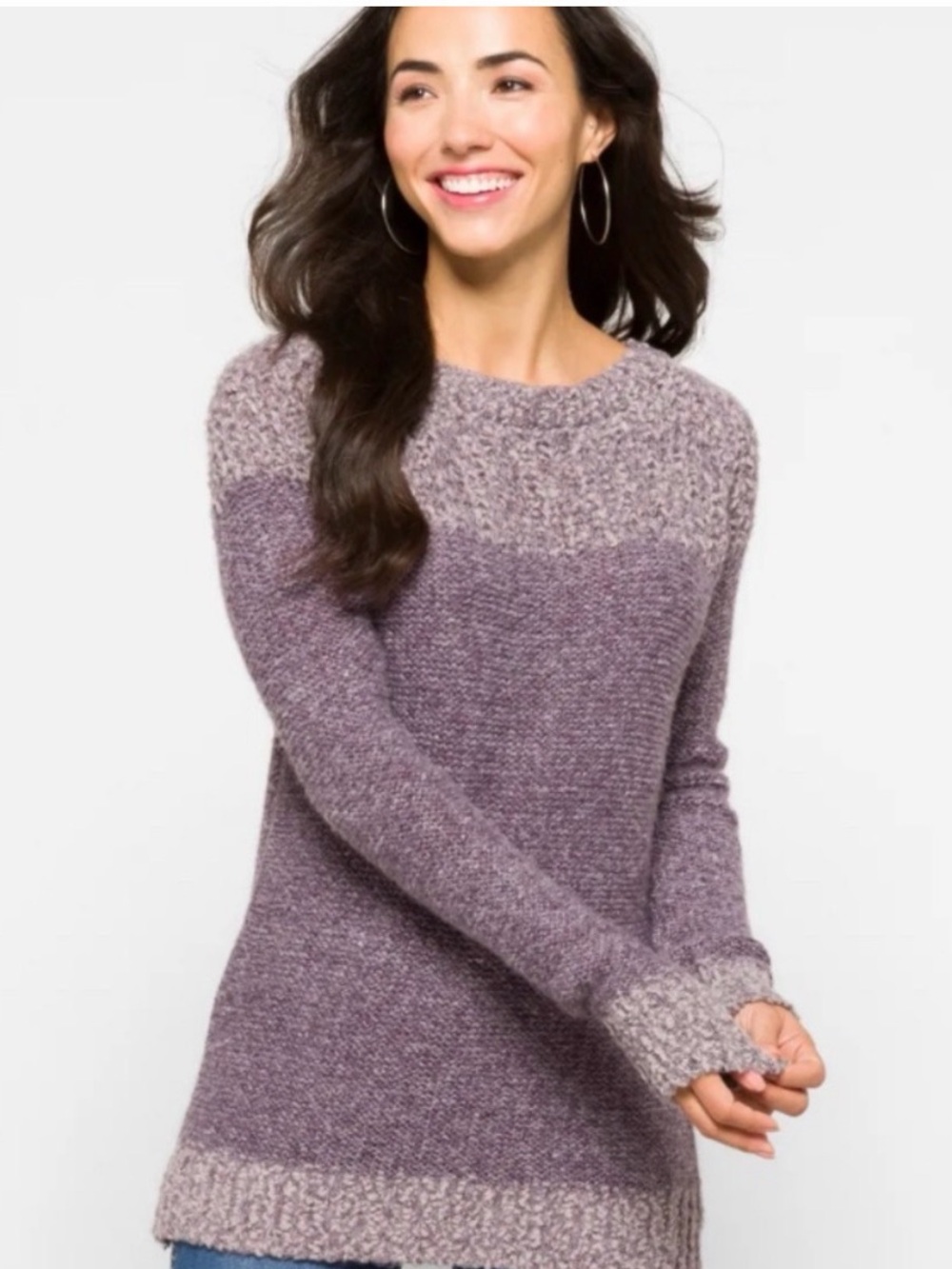 Fate Lavender Two-Tone Crewneck Sweater, XXL